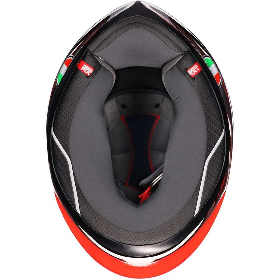 Casco Moto Integrale Touring in Fibra AGV K6 S REEVAL Bianco Rosso Grigio