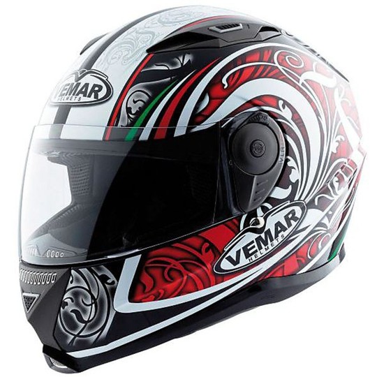 Casco Moto Integrale Vemar Geo Pro In Fibra Carbotech Colorazione F806 Grafica V TRICOLORE Novità Assoluta