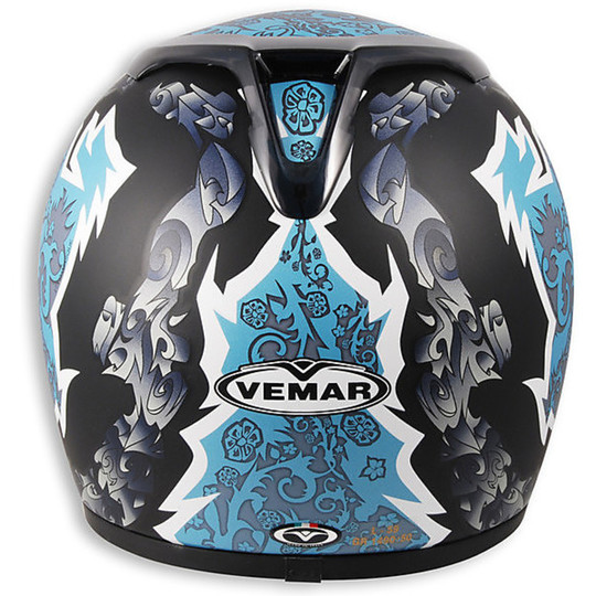 Casco Moto Integrale Vemar VTX EV In Fibra Tricomposita Multicolor Black-Blu