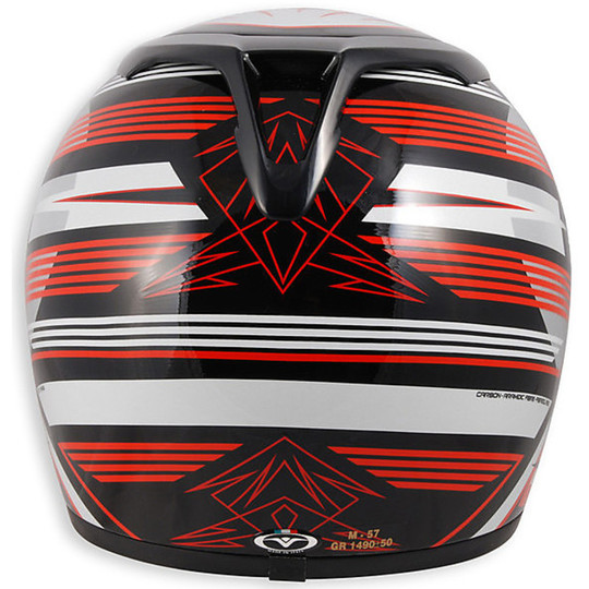Casco Moto Integrale Vemar VTX EV In Fibra Tricomposita Rosso-Nero