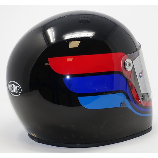 Casco Moto Integrale Vintage Premier Trophy BRT9 Nero Lucido