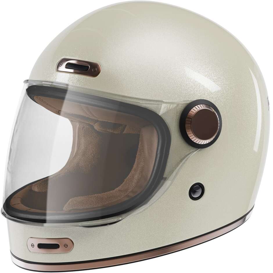 Casco Moto Integrale Vintage Stormer HISTORY Bianco Perlato