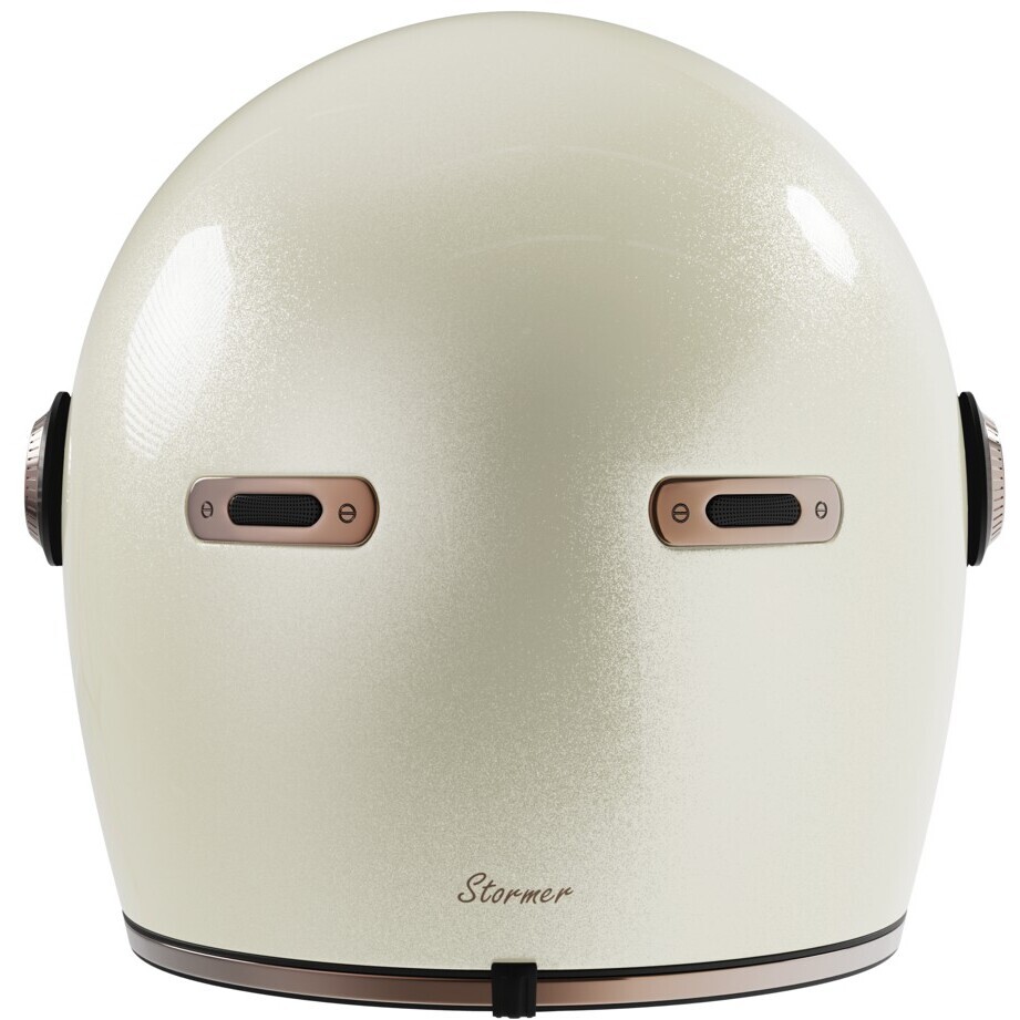 Casco Moto Integrale Vintage Stormer HISTORY Bianco Perlato