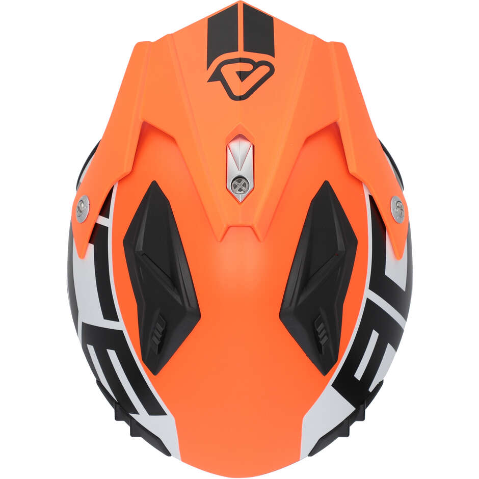 Casco Moto Jet Acerbis Aria 2206 Graphic Arancio Fluo Nero