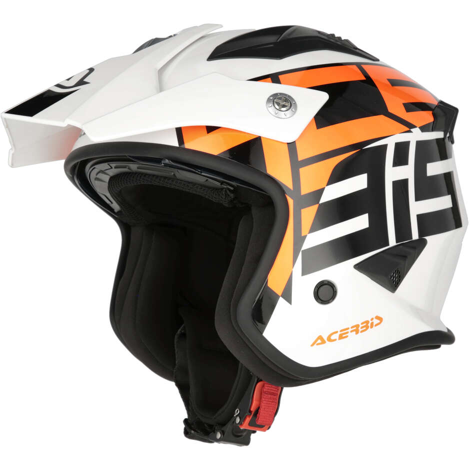 Casco Moto Jet Acerbis Aria 2206 Graphic Bianco Arancio