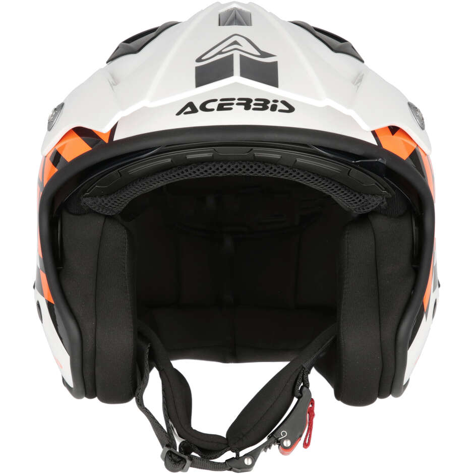 Casco Moto Jet Acerbis Aria 2206 Graphic Bianco Arancio