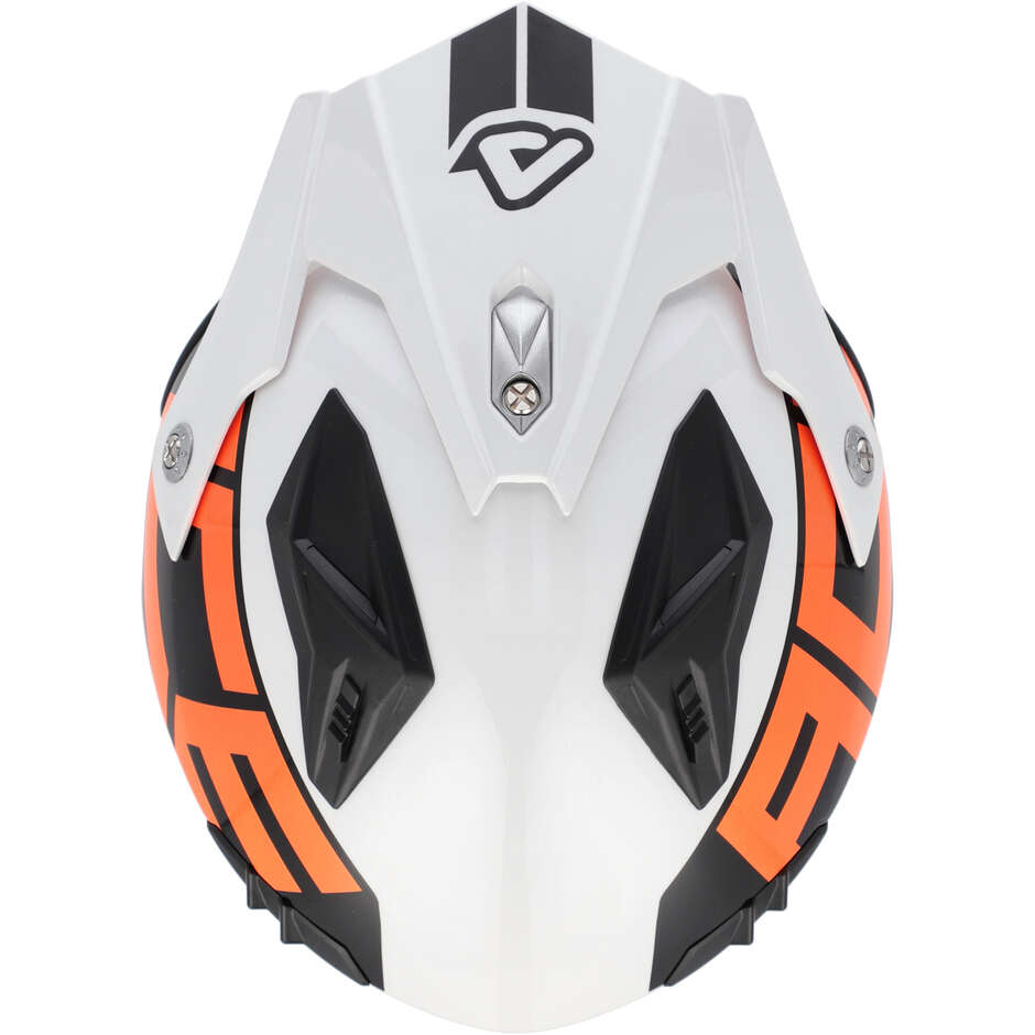 Casco Moto Jet Acerbis Aria 2206 Graphic Bianco Arancio