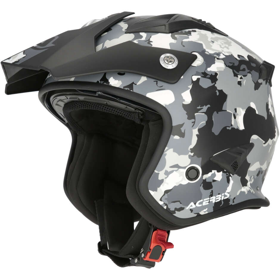 Casco Moto Jet Acerbis Aria 2206 Graphic Grigio Nero