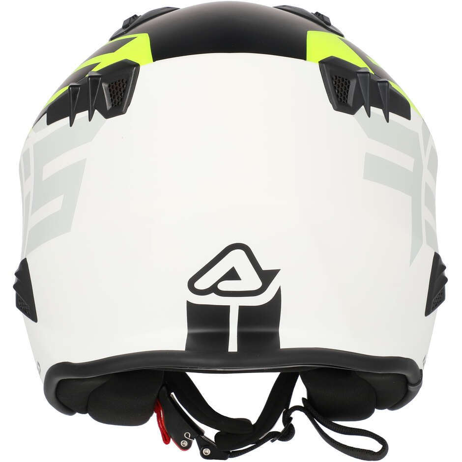 Casco Moto Jet Acerbis Aria 2206 Graphic Nero Giallo Fluo