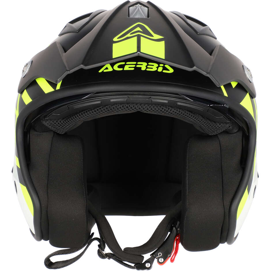 Casco Moto Jet Acerbis Aria 2206 Graphic Nero Giallo Fluo