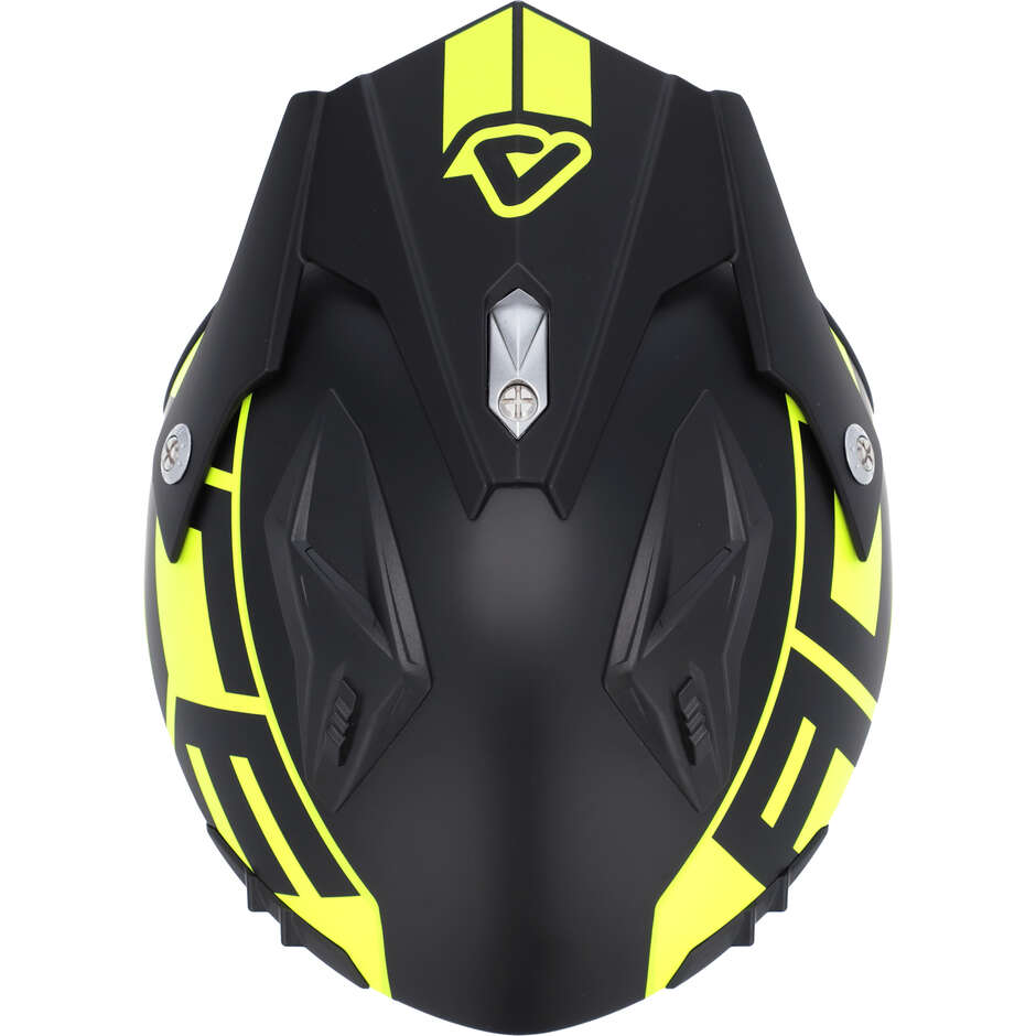 Casco Moto Jet Acerbis Aria 2206 Graphic Nero Giallo Fluo