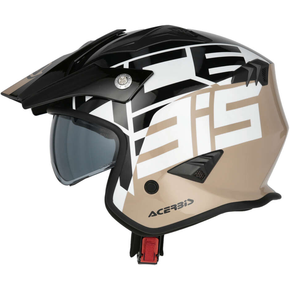 Casco Moto Jet Acerbis Aria 2206 Graphic Nero Marrone