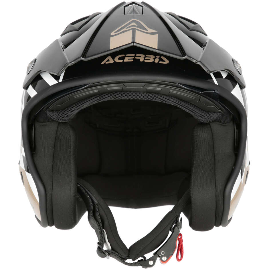 Casco Moto Jet Acerbis Aria 2206 Graphic Nero Marrone