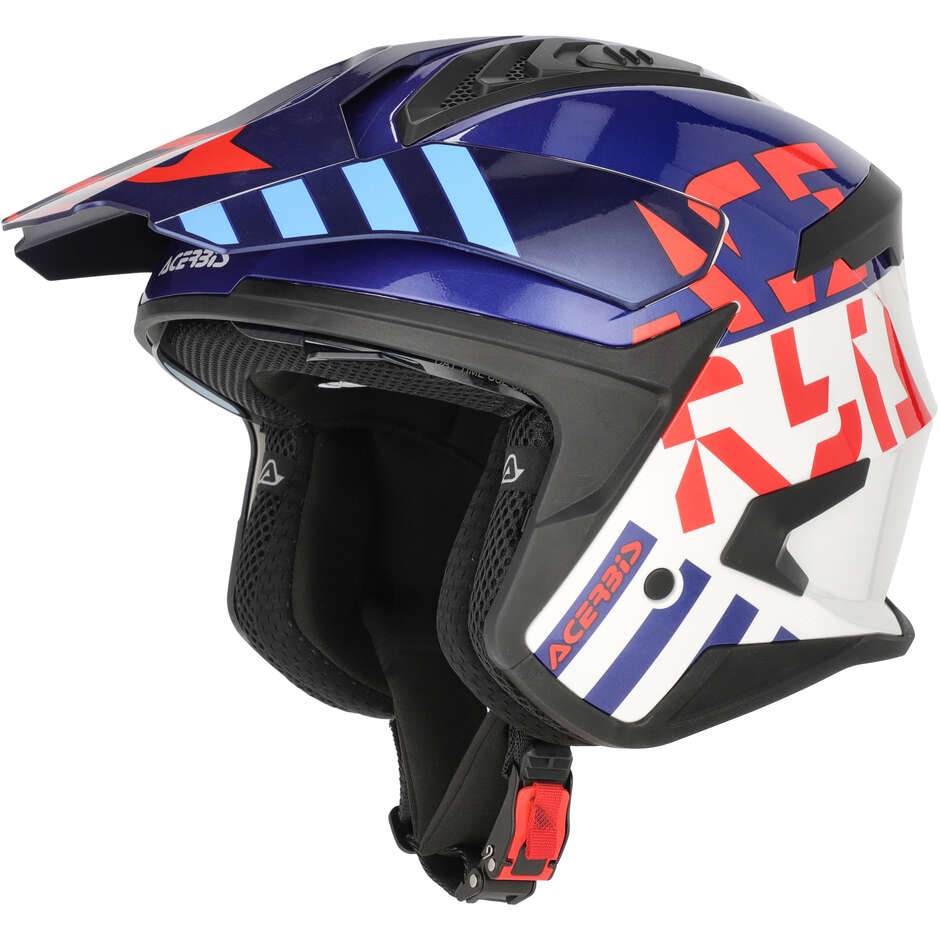 Casco Moto Jet Acerbis ARIA EVO GRAPHIC Bianco/Rosso/Blu