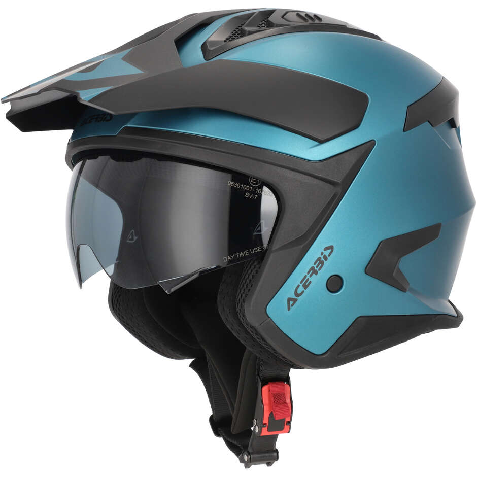 Casco Moto Jet Acerbis ARIA EVO METALLIC Azzurro
