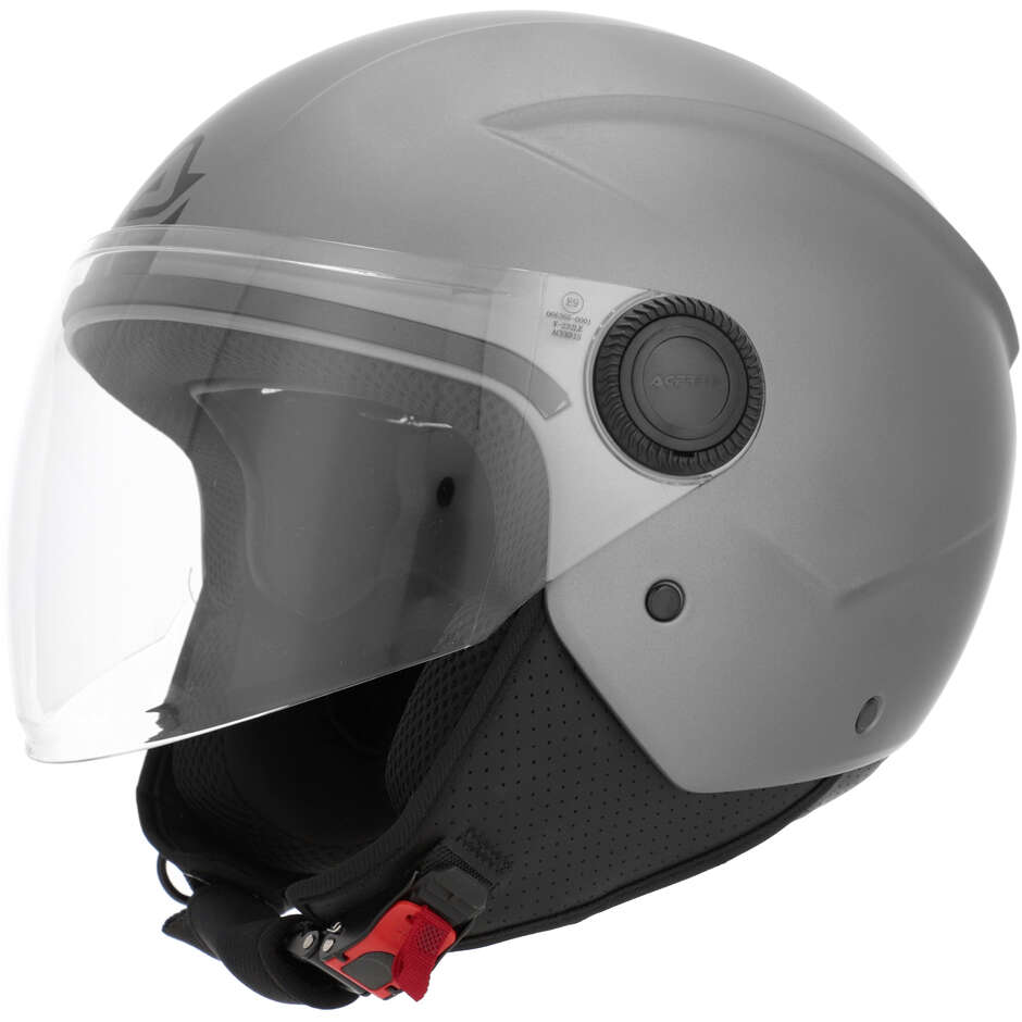 Casco Moto Jet Acerbis Con Visiera Brezza Grigio Scuro