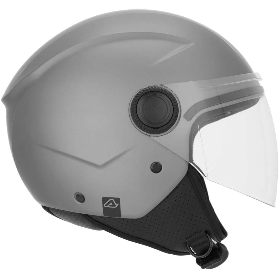 Casco Moto Jet Acerbis Con Visiera Brezza Grigio Scuro