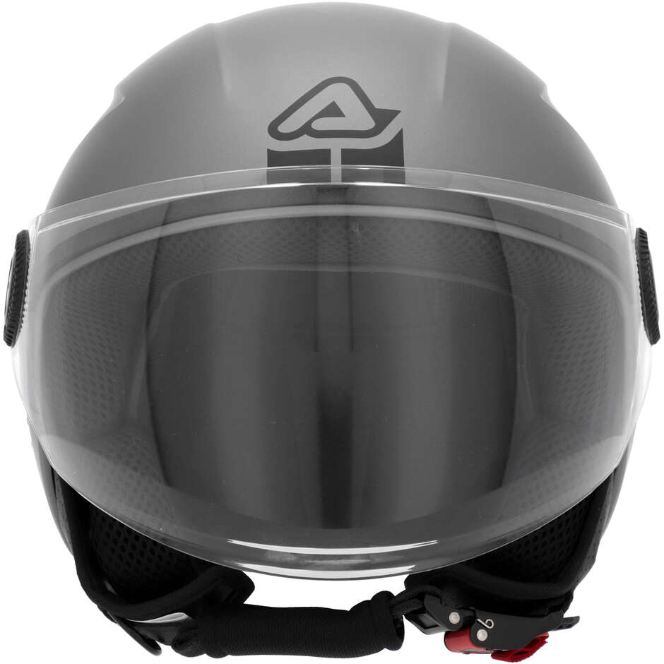 Casco Moto Jet Acerbis Con Visiera Brezza Grigio Scuro