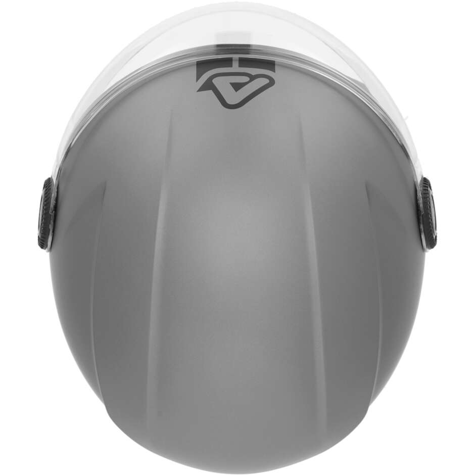 Casco Moto Jet Acerbis Con Visiera Brezza Grigio Scuro