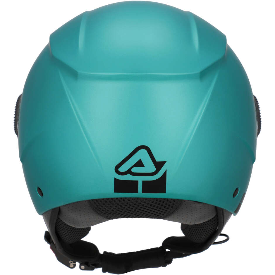 Casco Moto Jet Acerbis Con Visiera Brezza Metallic Turchese