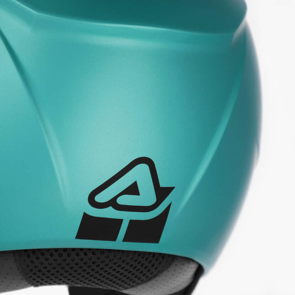 Casco Moto Jet Acerbis Con Visiera Brezza Metallic Turchese