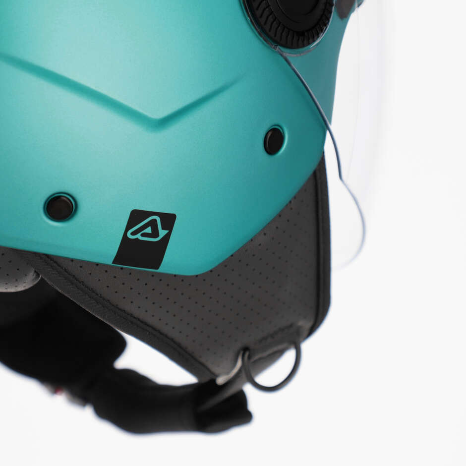 Casco Moto Jet Acerbis Con Visiera Brezza Metallic Turchese
