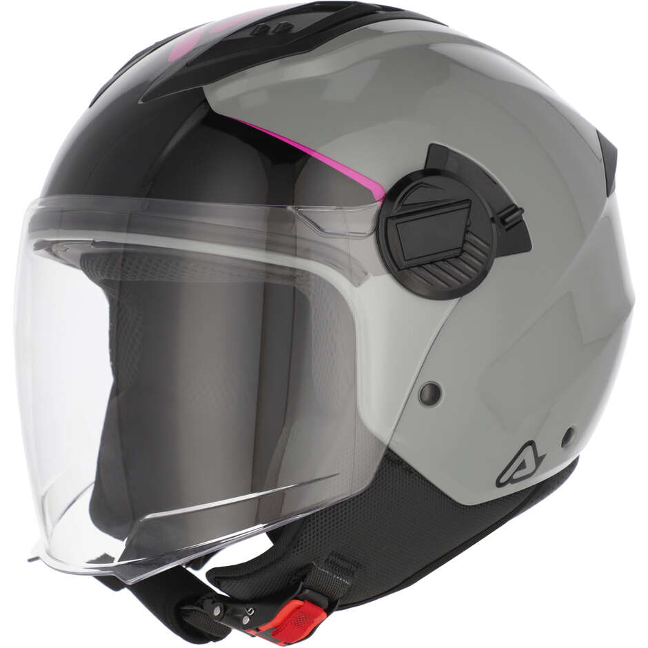 Casco Moto Jet Acerbis Levante Grigio Rosa