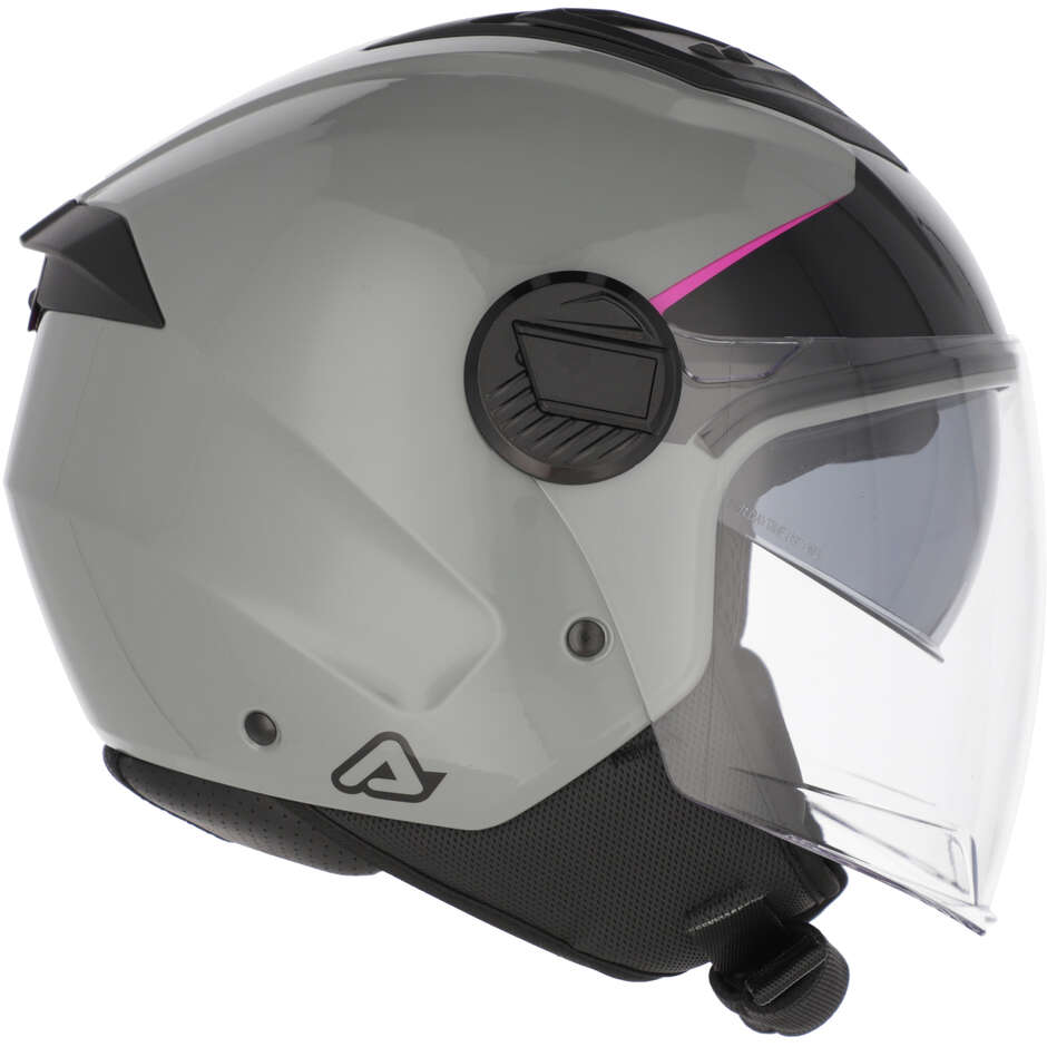 Casco Moto Jet Acerbis Levante Grigio Rosa