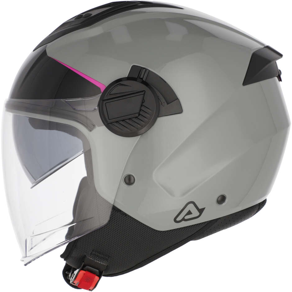 Casco Moto Jet Acerbis Levante Grigio Rosa