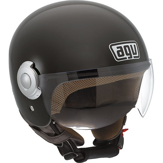 Casco Moto Jet Agv Bali Copter Mono Nero Lucido