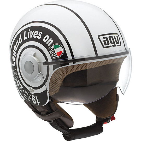 Casco Moto Jet Agv Bali Copter Multi Legend Bianco