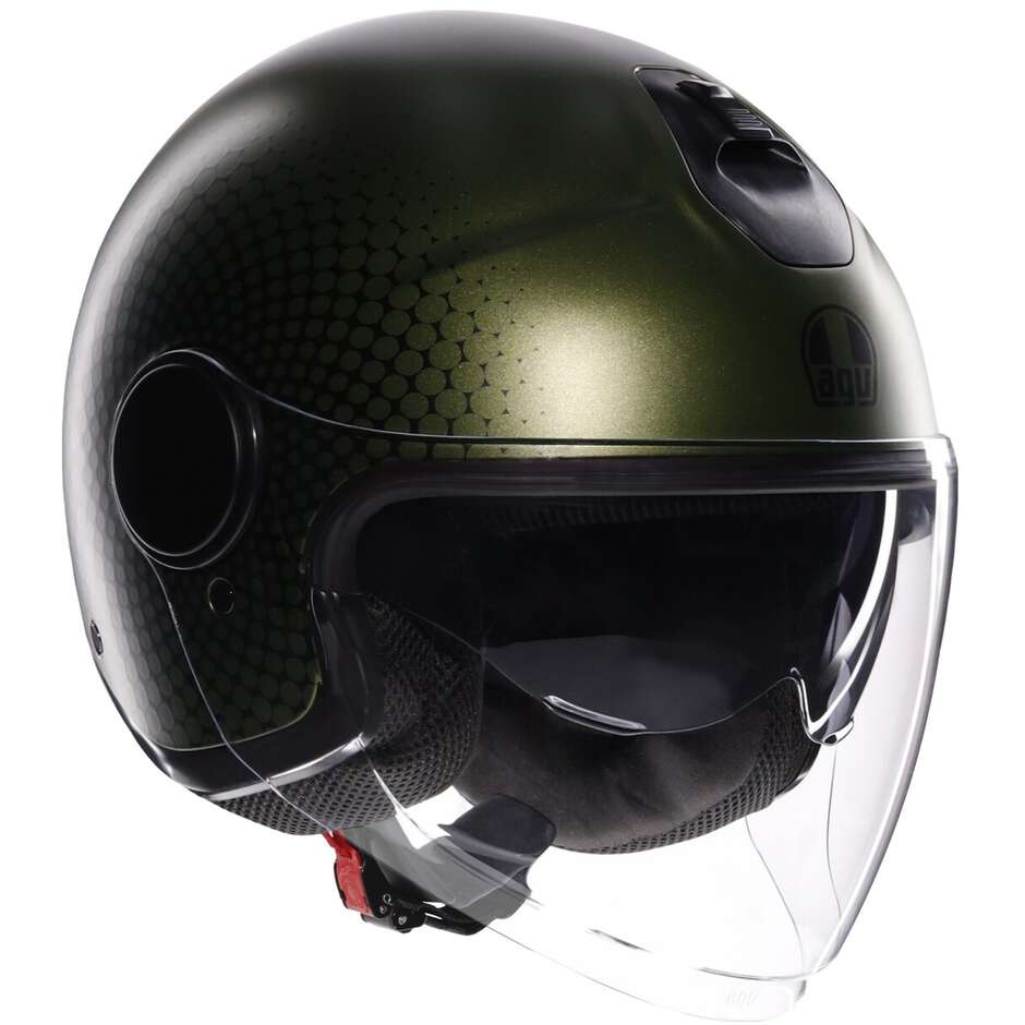 Casco Moto Jet ETERES ANDORA Opaco Verde Nero taglia XL