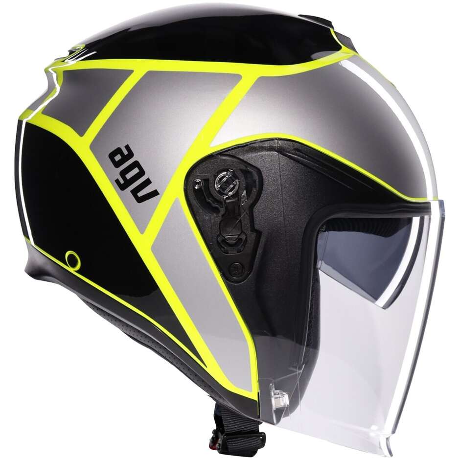 Casco Moto Jet AGV IRIDES DAVAO Nero Grigio Giallo Fluo
