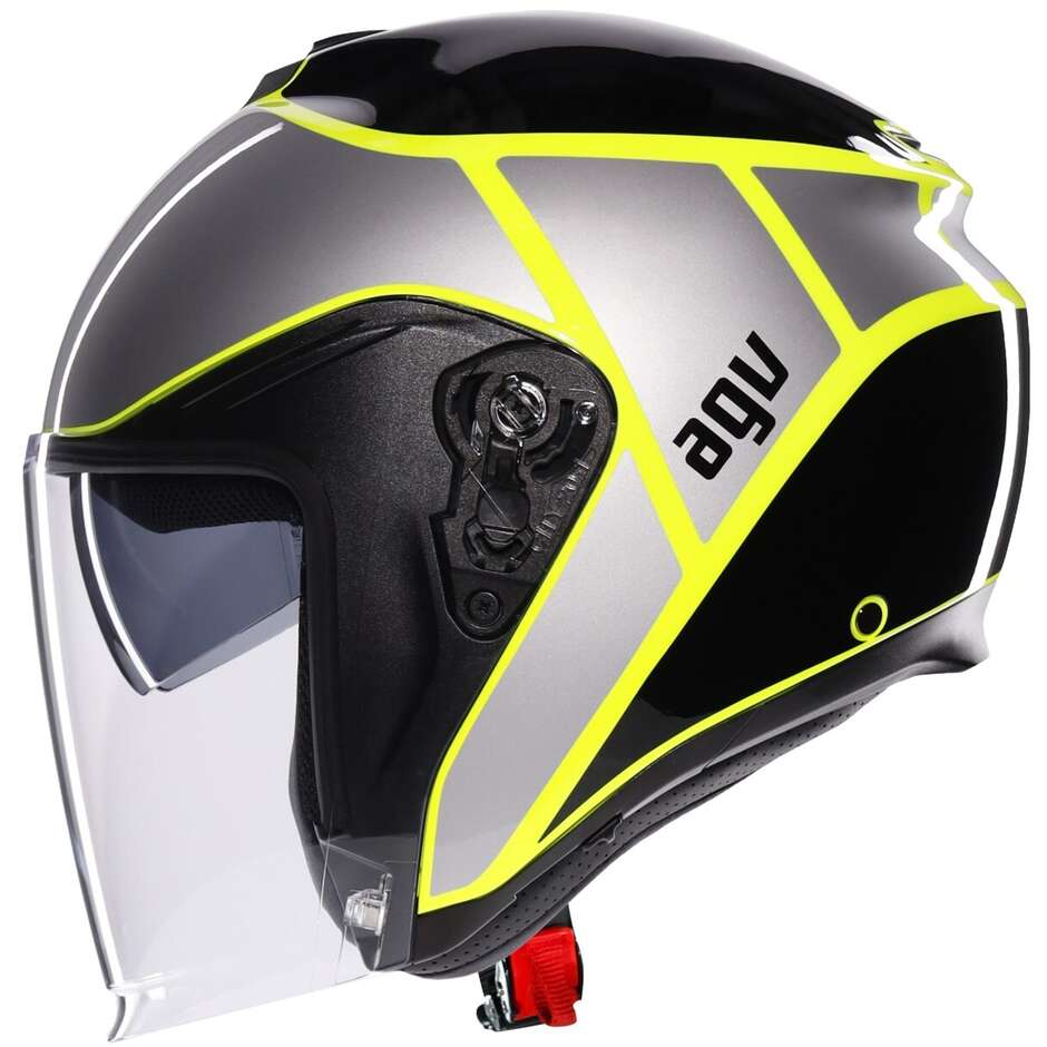 Casco Moto Jet AGV IRIDES DAVAO Nero Grigio Giallo Fluo