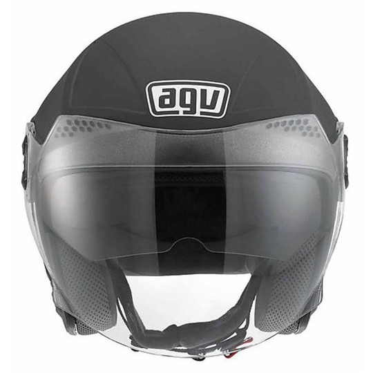 Casco Moto Jet Agv New Cityligth Mono Nero Opacocon Visierino Parasole