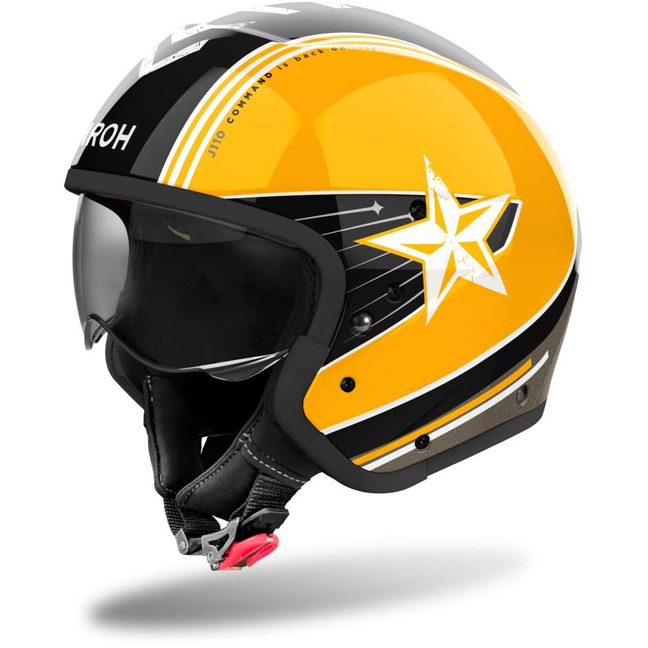 Casco Moto Jet Airoh J110 COMMAND  Giallo Lucido