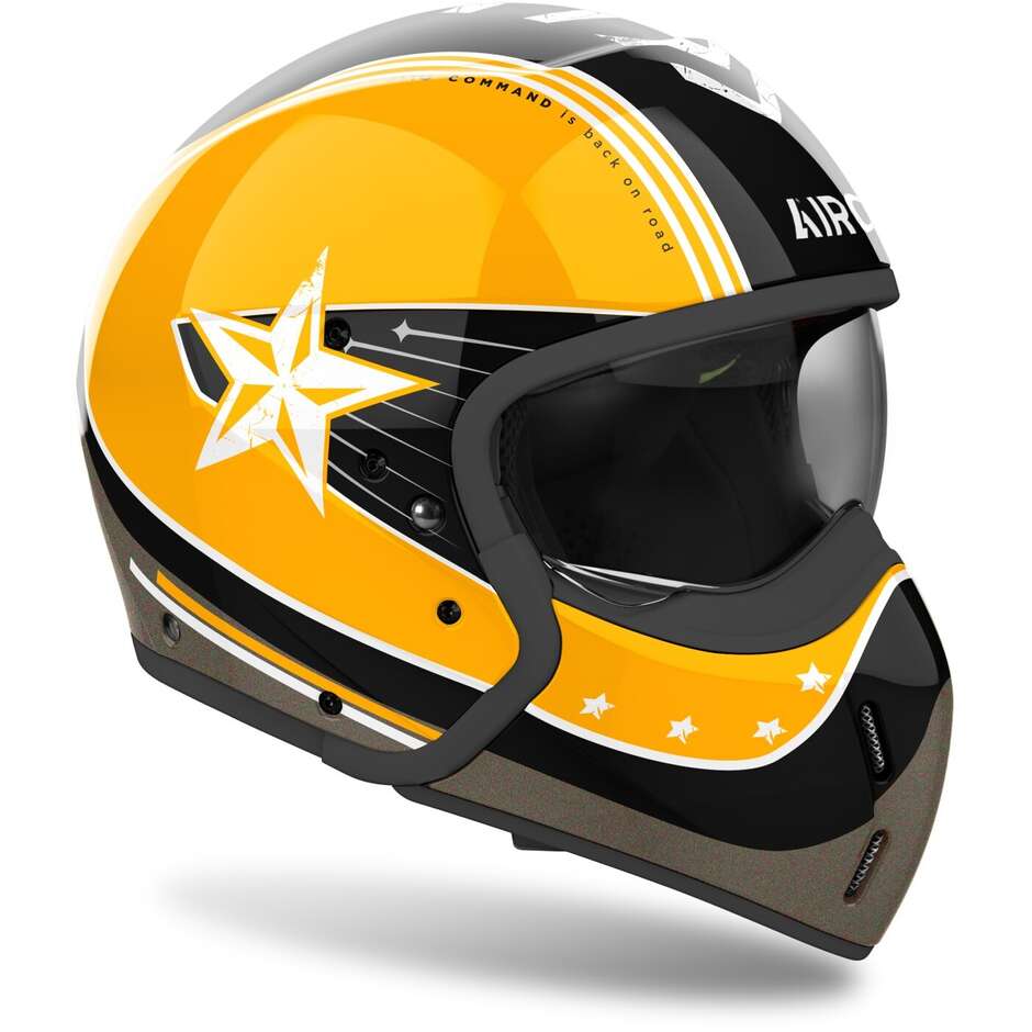 Casco Moto Jet Airoh J110 COMMAND  Giallo Lucido