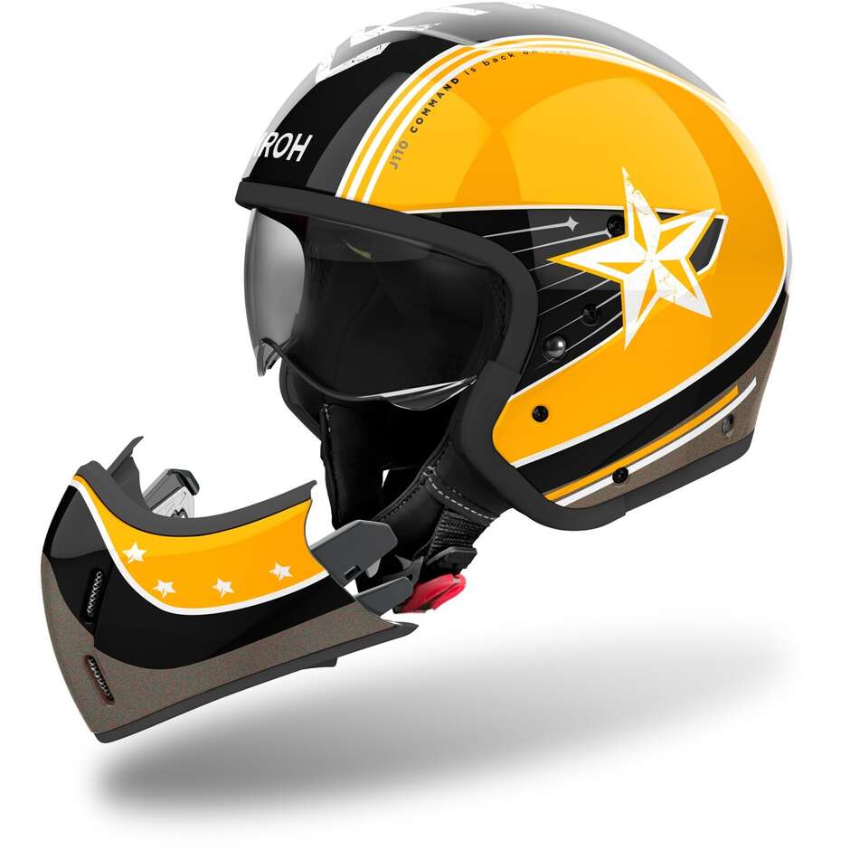 Casco Moto Jet Airoh J110 COMMAND  Giallo Lucido