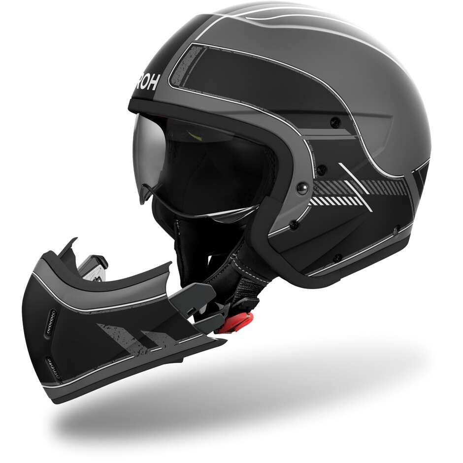 Casco Moto Jet Airoh J110 RASTER Nero Opaco