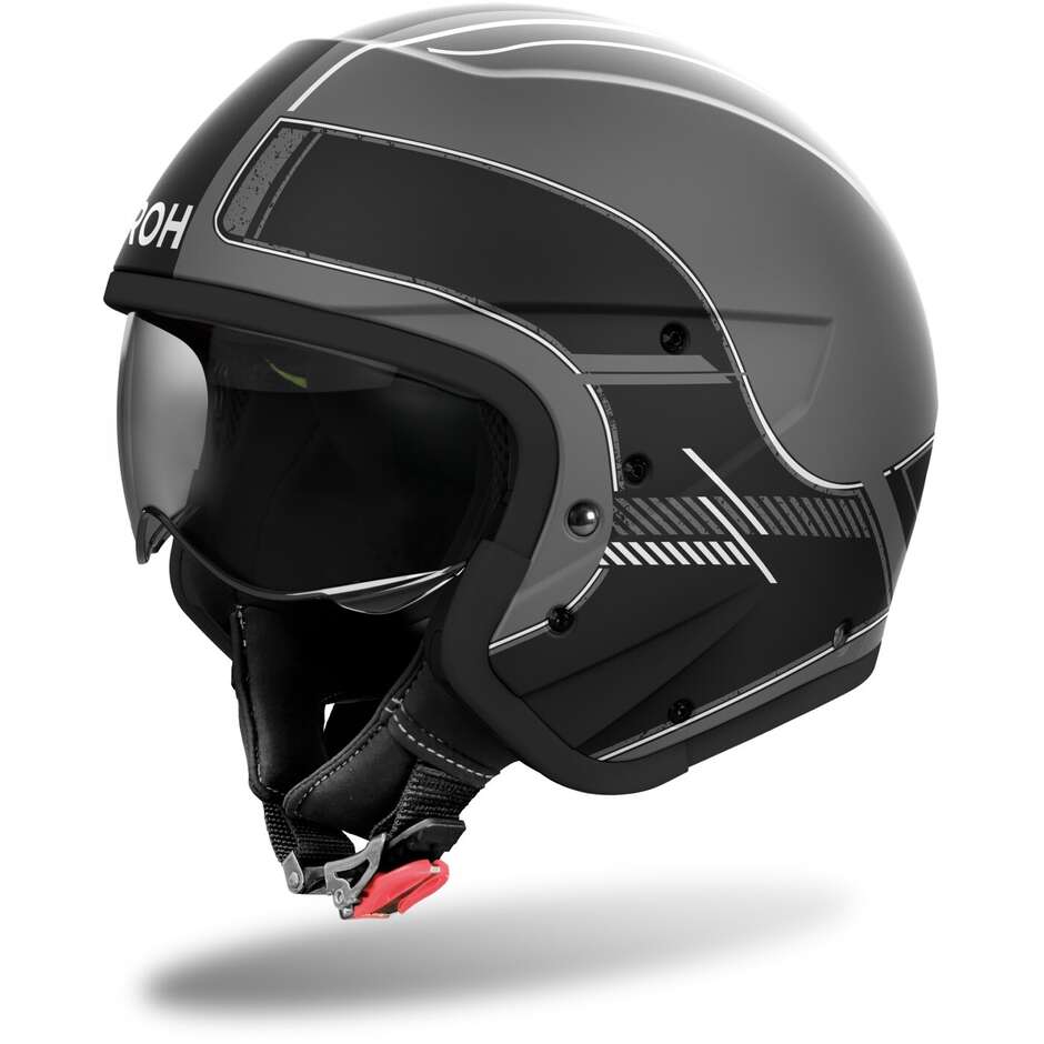 Casco Moto Jet Airoh J110 RASTER Nero Opaco