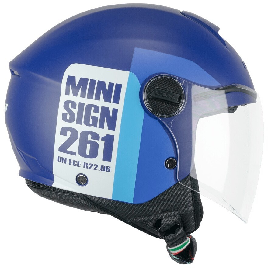 Casco Moto Jet Bambino CGM 261a MINI SIGN Blu Azzurro