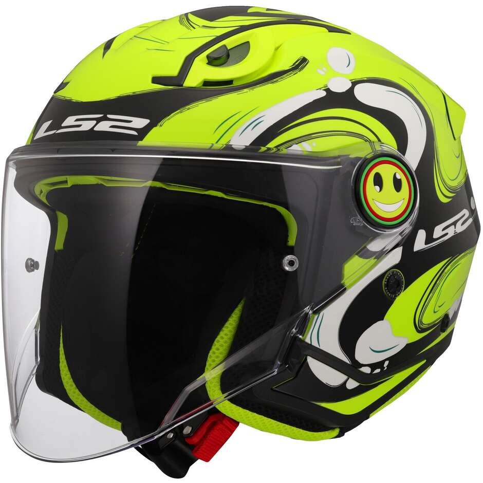 Casco Moto Jet Bambino OF622 FUNNY II GLUP Giallo Fluo taglia M