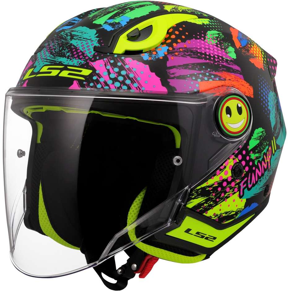 Casco Moto Jet Bambino OF622 FUNNY II JOY Nero taglia S