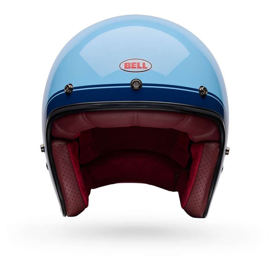Casco Moto Jet Bell CUSTOM 500 CRATE Blu Ghiaccio