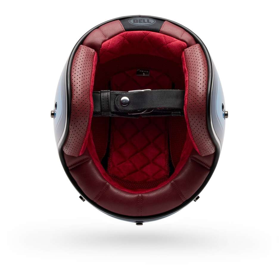 Casco Moto Jet Bell CUSTOM 500 CRATE Blu Ghiaccio