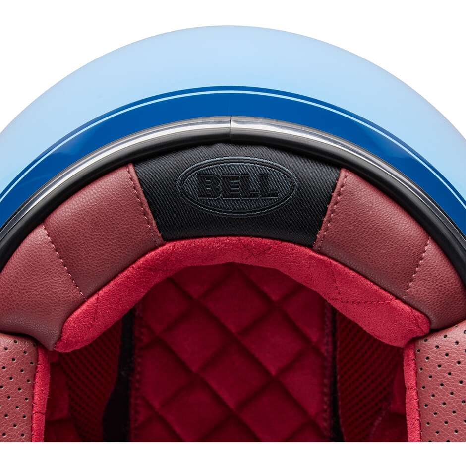 Casco Moto Jet Bell CUSTOM 500 CRATE Blu Ghiaccio