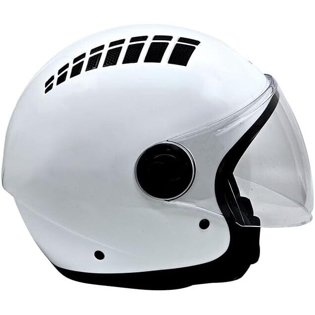 Casco Moto Jet 834 Flow Areato Bianco Lucido taglia M