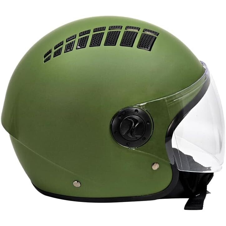 Casco Moto Jet 834 Flow Areato Verde Opaco taglia M