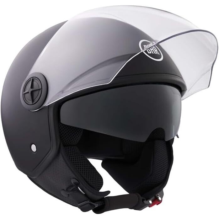 Casco Moto Jet 840 DUAL SHIELD Nero Opaco taglia XS