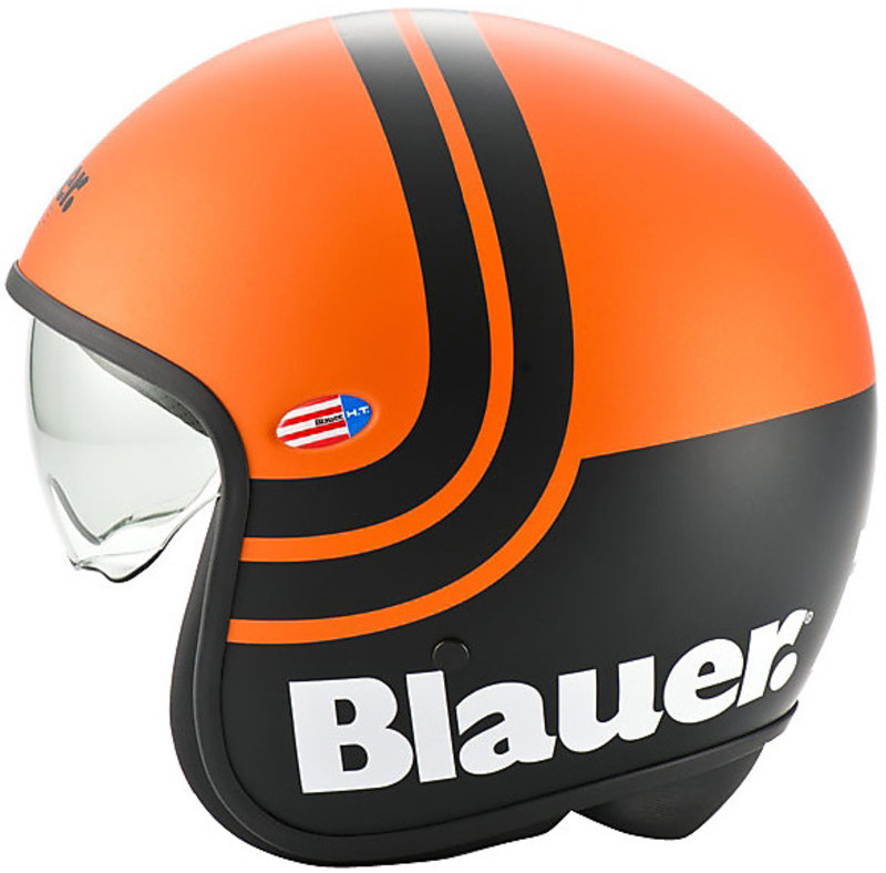 Casco moto Jet Blauer Pilot 2.0 Multicolor Nero opaco Arancio Vendita Online  